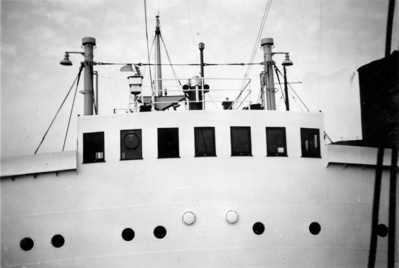 Black and White Photograph in album of coastal cargo vessel 'Barok'