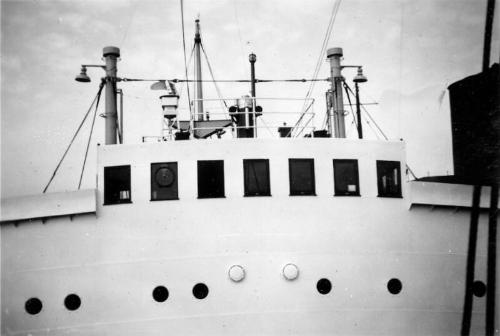 Black and White Photograph in album of coastal cargo vessel 'Barok'