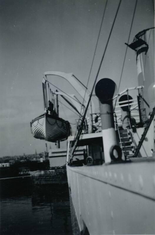 Black and White Photograph in album of coastal cargo vessel 'Barok'