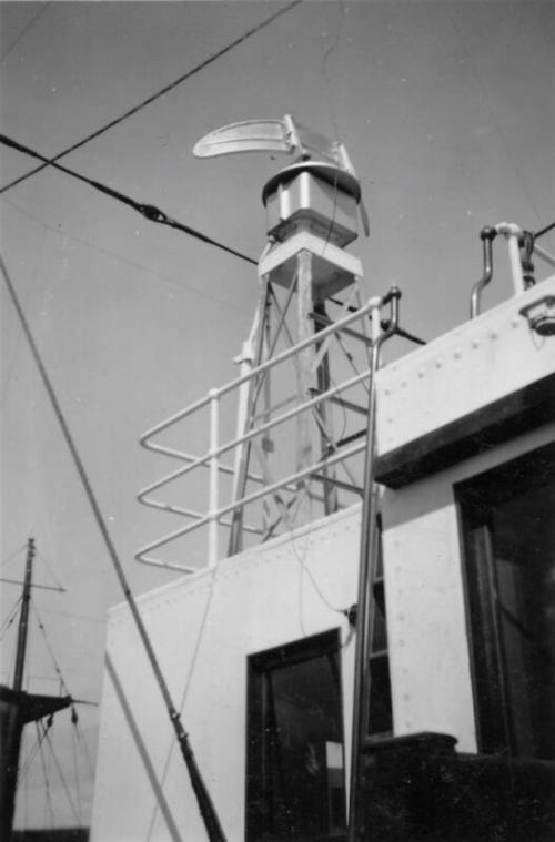 Black and White Photograph in album of coastal cargo vessel 'Barok'