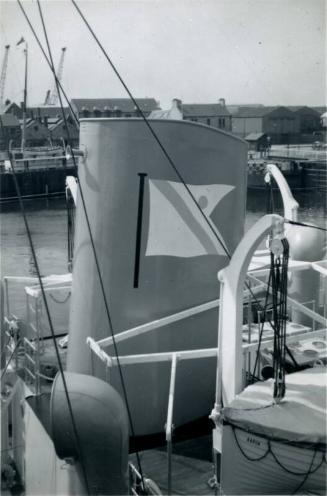 Black and White Photograph in album of coastal cargo vessel 'Barok'