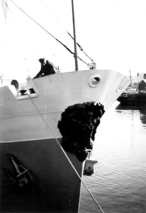 Black and White Photograph in album of coastal cargo vessel 'Barok'