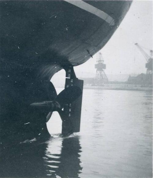 Black and White Photograph in album of cargo vessel 'Hero'