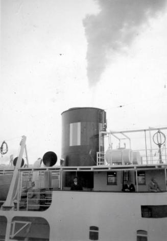 Black and White Photograph in album of cargo vessel 'Hero'