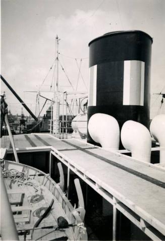 Black and White Photograph in album of cargo vessel 'Hero'