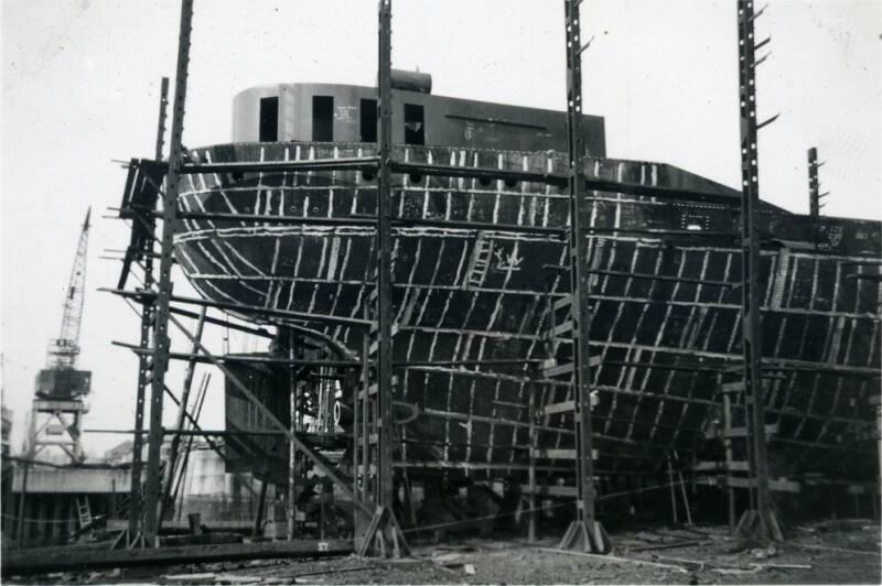 Black and White Photograph in album of cargo vessel 'Hydra'