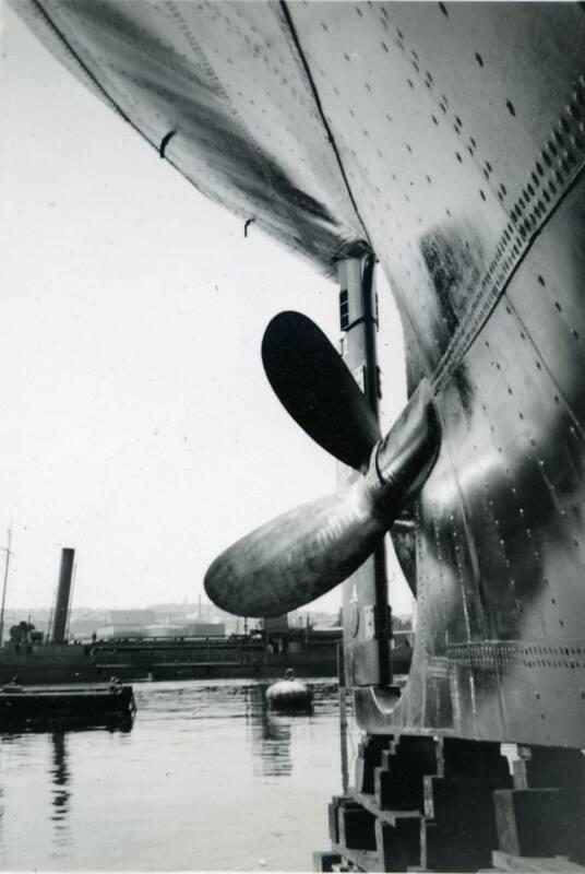 Black and White Photograph in album of cargo vessel 'Hydra'