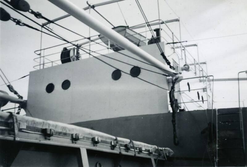 Black and White Photograph in album of cargo vessel 'Hydra'