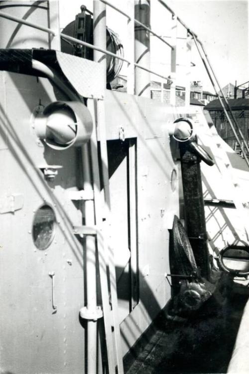 Black and White Photograph in album of cargo vessel 'Hydra'