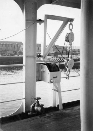 Black and White Photograph in album of cargo vessel 'Hydra'