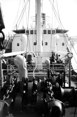 Black and White Photograph in album of cargo vessel 'Hydra'