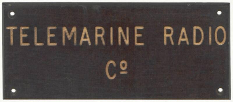 Telemarine Radio Co. door plate