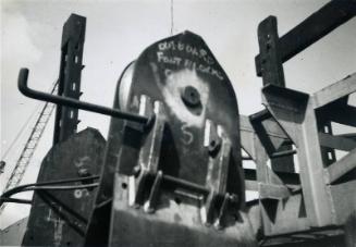 Black and White Photograph in album of construction of Norwegian whaler 'POL XV'