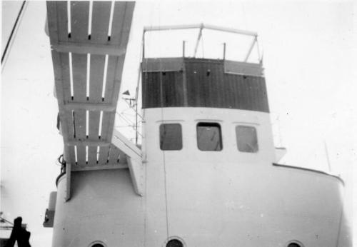 Black and White Photograph in album of construction of Norwegian whaler 'POL XV'