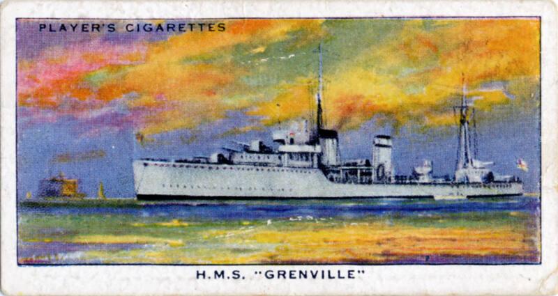 John Player & Sons Cigarette Card Modern Naval Craft Series - HMS Grenville