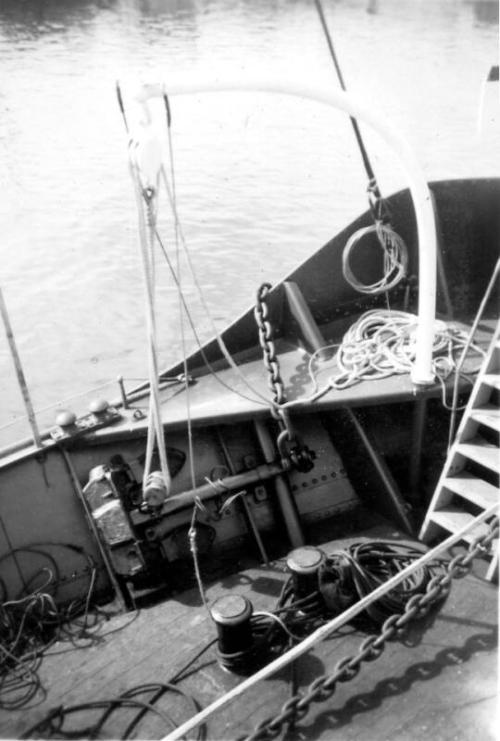 Black and White Photograph in album of construction of Norwegian whaler 'POL XV'