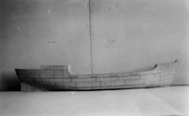 Black and White Photograph in album of ship half model - probably 'Anno'