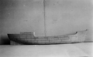 Black and White Photograph in album of ship half model - probably 'Anno'