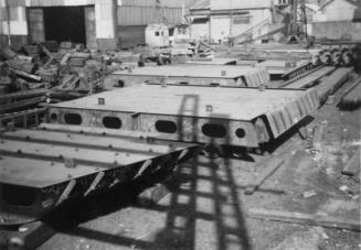 Black and White Photograph in album showing construction of 'Anno'