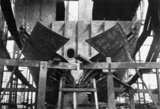 Black and White Photograph in album showing construction of 'Anno'