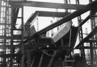 Black and White Photograph in album showing construction of 'Anno'