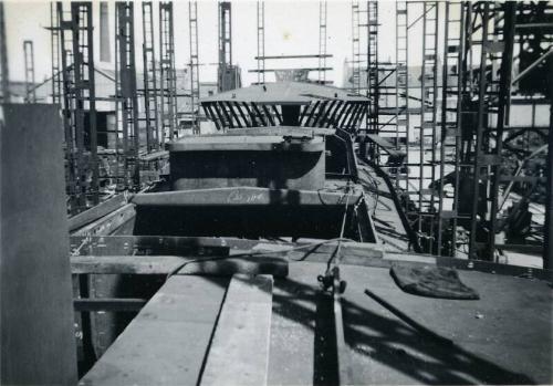 Black and White Photograph in album showing construction of 'Anno'