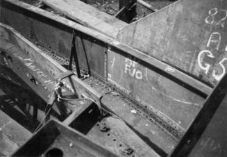 Black and White Photograph in album showing construction of 'Anno'