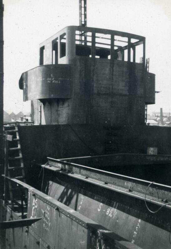 Black and White Photograph in album showing construction of 'Anno'