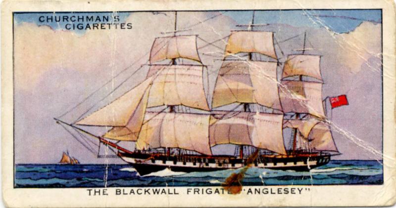 W. A. & A. C. Churchman Cigarette Card The Story of Navigation Series - The Blackwall Frigate A…