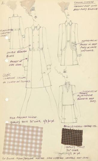 Drawing of Blouse, Skirt and Jacket