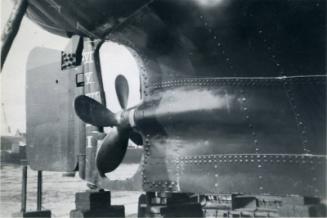 Black and White Photograph in album showing construction of 'Anno'