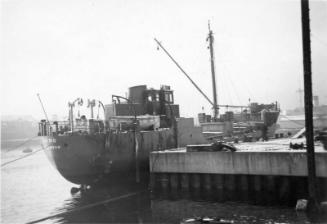 Black and White Photograph in album showing construction of 'Anno'