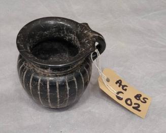 Black Ceramic Roman Jug With Handle