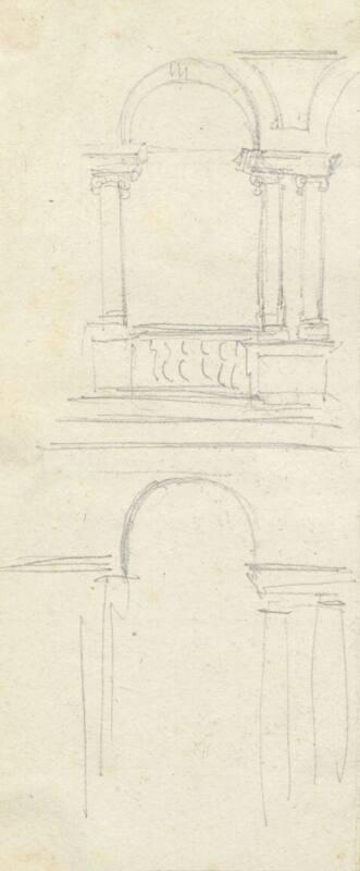 Columns, arches & balustrade - One of 91 Sketches of France, Italy & Greece