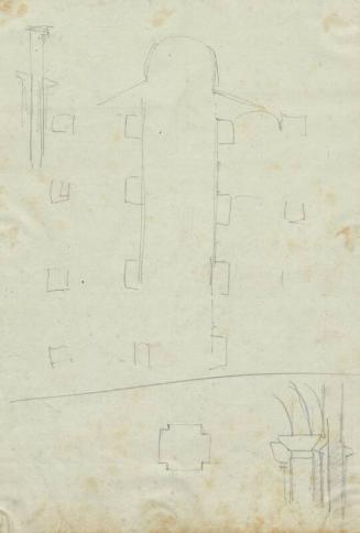 Cross section of High Building with Arched Roof - One of 91 Sketches of France, Italy & Greece