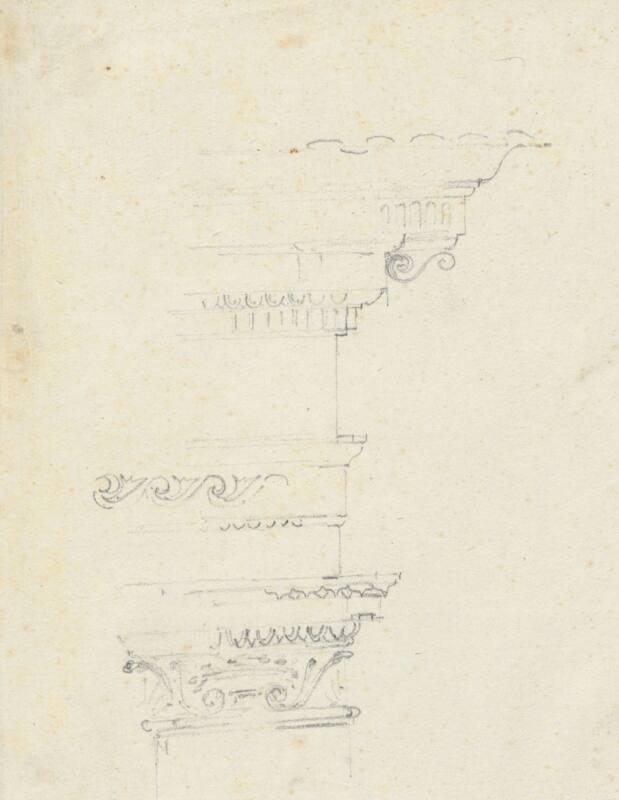 Ornate Capital - One of 91 Sketches of France, Italy & Greece