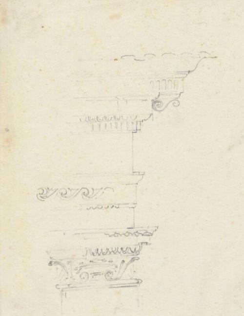 Ornate Capital - One of 91 Sketches of France, Italy & Greece