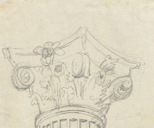 Corinthian Capital, Tivoli - One of 91 Sketches of France, Italy & Greece