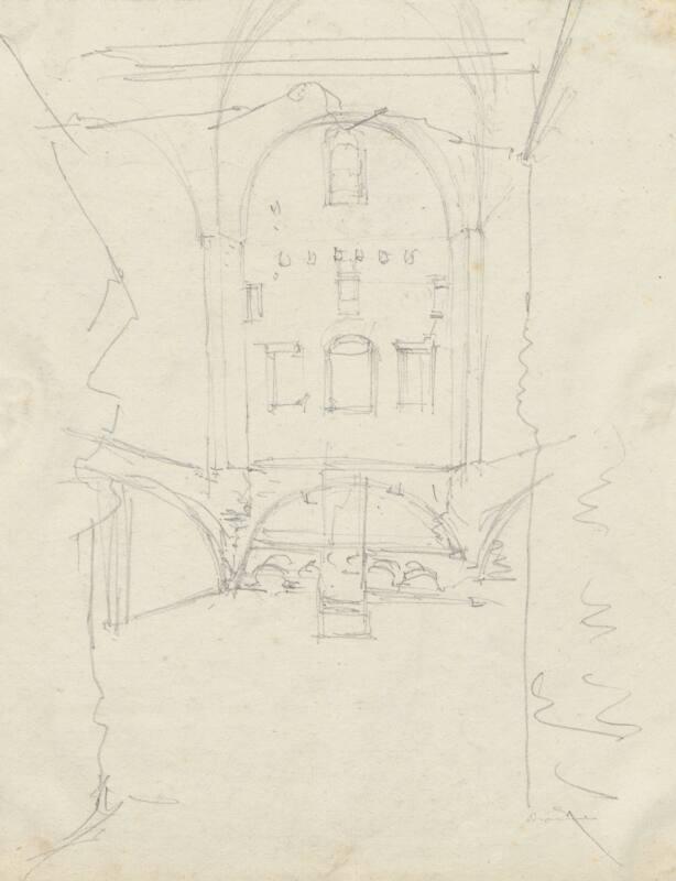 Interior of a Tall Derelict Building, Rome - One of 91 Sketches of France, Italy & Greece