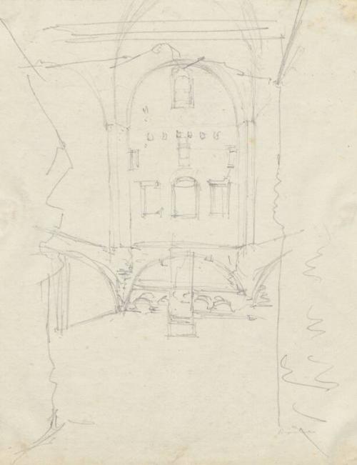 Interior of a Tall Derelict Building, Rome - One of 91 Sketches of France, Italy & Greece