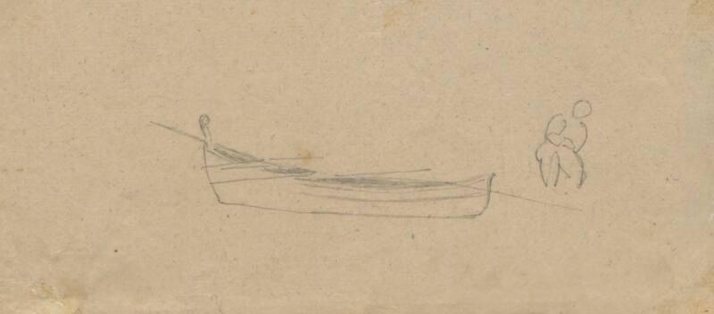 Boat and figure - One of 91 Sketches of France, Italy & Greece