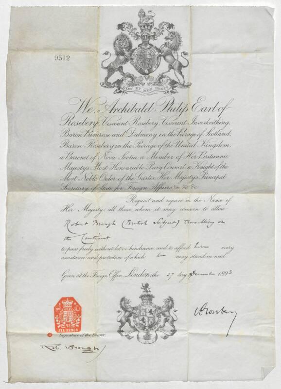 Passport of Robert Brough