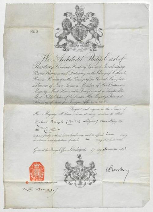 Passport of Robert Brough