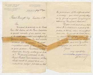 Letter of Request to Reproduce 'Fantaisie en Folie' in 'Die Kunst fur Alle'