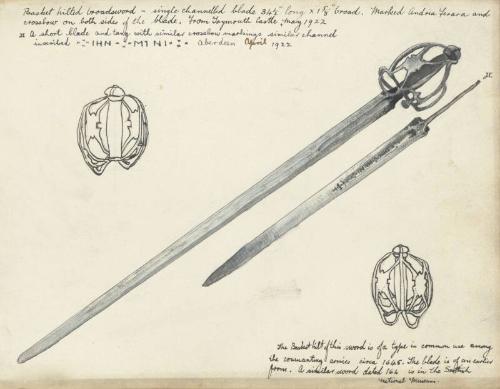 Basket Hilted Broadsword, and Short Blade and Tang