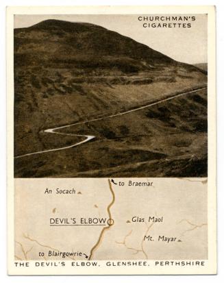 'Holidays in Britain' Churchman Cigarette Card - The Devil's Elbow, Glenshee, Perthshire