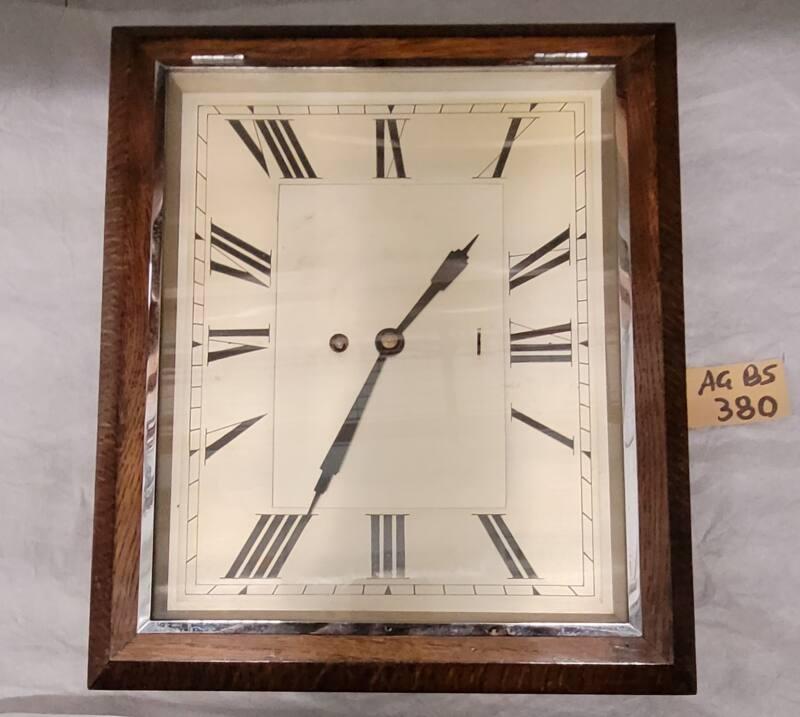 Rectangular Wall Clock in Wooden Mount