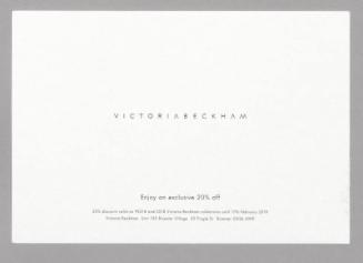 Victoria Beckham 20% Off Sample Card