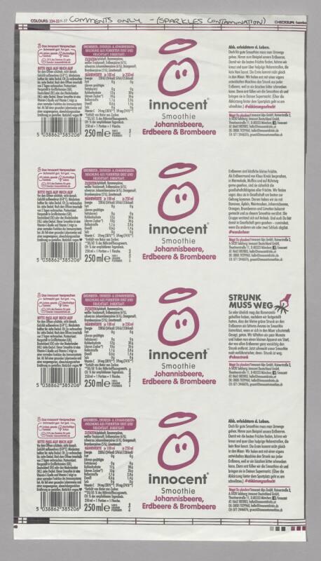 Innocent Smoothie Labels Sample Sheet