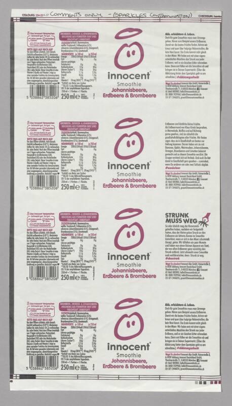 Innocent Smoothie Labels Sample Sheet